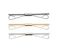 VILLCASE 3pcs Tie Clasp Tie Bar Clip Necktie Clip Brass Metal Material Fashionable Versatile Design Smooth and Flat Edges in Golden Silver Black for Bags and Shawl Scarves