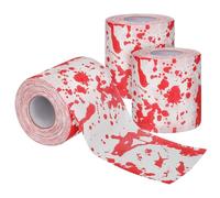 VILLCASE 3rolls Halloween Bloody Toilet Paper Soft Pulp Paper Prank Tissue for Spooky Bathroom Decor and Party Favors with Horror Blood Print Design