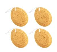 VILLCASE 4 Pcs Honeycomb Seaweed Shower Bath Sponge for Babies, Exfoliating and Massaging Bathing Accessory in Orange Colour, Soft and Beautiful Body Scrubber for Gentle Cleansing