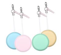 VILLCASE 4 Pcs Macaron Mobile Phone Screen Cleaner Cute Macaron Shaped Screen Cleaning Wipes with Decorative Pendant Lanyards Removes Fingerprints and Dust for Phones Tablets Cameras