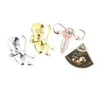 VILLCASE 4 Pcs Metal Lapel Brooches Human Body Organ Design with Firm Fixation and Assorted Colours, Unique Zinc Alloy Pins Suitable for Hats and Scarves, Birthday Or Christmas