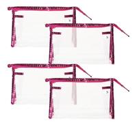 VILLCASE 4 Pcs PVC Travel Cosmetic Bag Portable Waterproof Makeup Bag for Women with Good Closure Effect for Home Use and Storing Cosmetics