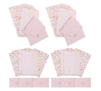 VILLCASE 4 Sets Pink Letter Writing Set with Writing Paper and Envelopes A5 Stationery Paper for Invitations Printing and Unique Messages