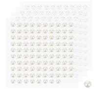 VILLCASE 4 Sheets Self-Adhesive Pearl Stickers 6mm DIY Craft Pearls for Face Makeup Decoration Scrapbooking Phone Accessories Multi-Functional and Adults