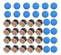 VILLCASE 40 Pcs Replacement Cue Tips for Billiard and Pool Cues, Solid Hit Leather Tips with Screw Design, Fast Repair, Assorted Colour Pack Suitable for Snooker and Leisure Sports