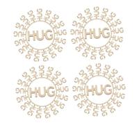VILLCASE 400 pcs Hug Letter Cutouts for Jar Filling Smooth Unfinished Craft for DIY Valentines Day Wedding Birthday Decorations and Handmade Gift Embellishments
