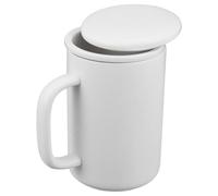 VILLCASE 400ml Ceramic Tea Cup with Infuser and Lid Stylish Japanese Tea Mug for Office Use Separates Residue and Maintains Steeping Temperature Clean Contemporary Design in White