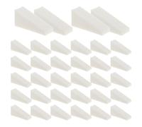 VILLCASE 40pcs Mini Triangle Cosmetic Sponges for Precise Application and Even Blending, Reusable Beige Makeup Wedges for Foundation, Blush, and Eye Shadow, the Go Touchups