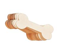 VILLCASE 40Pcs Unfinished Wooden Dog Bone Tags DIY Writable Craft Cutouts Smooth Edges Wooden Embellishments for Holiday Decorations Thanksgiving Autumn Parties