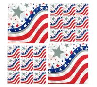 VILLCASE 40pcs US Flag Paper Napkins 33x33cm Red Blue Stripes Star Disposable Party Decorations Festival Celebration Household Napkin Essentials