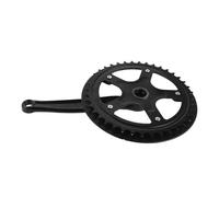 VILLCASE 40t Bike Crankset with Chain Guard, Lightweight Iron and Plastic Single Speed Chainring, Square Taper Crank Arm Set for Mountain Bike Cycling on Tough Terrains
