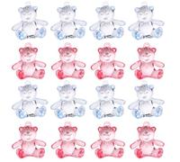 VILLCASE 48pcs Acrylic Bear Charms Shower DIY Accessories Mini Adorable Game Props Micro Landscape Decoration for Crafting and Jewellery Making
