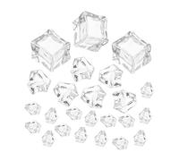 VILLCASE 48pcs Acrylic Fake Ice Cubes with Crystals Effects, Realistic Looking Irregular Ice Crushed Rocks Photo Props for Home Decor and Shop Decorations