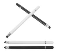 VILLCASE 4Pcs 3-In-1 Stylus Pen Set for Touchscreen Phones and Tablets, White and Black, Disc Silicone Fine Point Tips, Universal Active Stylus for Drawing and Writing