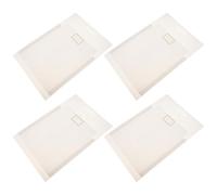 VILLCASE 4pcs A4 White Accordion File Organizer Folder Set - Expanding Plastic Document Storage Bags with Handle for Office and School Filing