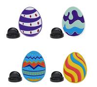 VILLCASE 4pcs Alloy Dinosaur Egg Brooch Set for Women, Colourful Enamel Pins with Cozy Fit and Comfortable Design, to Decorate Backpacks and Hats, Adorable Cartoon Style Accessories