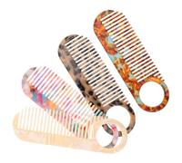VILLCASE 4pcs Anti-static Wide Tooth Combs Made of Acetic Acid Material round Tooth Design, Matte Finish and Chic Patterns, for Morning Routines and Salon Styling, Suitable for Men