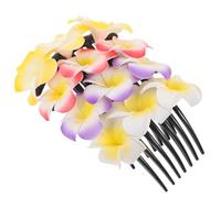 VILLCASE 4pcs Assorted Colour Flower Hair Combs for Women and Teen, Plastic Eva Material, Easy to Use with Firm Hold, for Weddings and Evenings