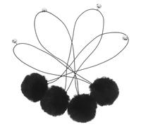 VILLCASE 4pcs Black Plush Cat Balls Replacement for Cat Scratching Post with Bells Lightweight and Convenient for Indoor Play