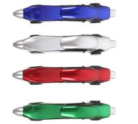 VILLCASE 4pcs Car Shape Ballpoint Pen Portable Writing Pen Plastic Blue and Moving Wheels Smooth Writing for Work and Study School Season Decor