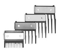 VILLCASE 4pcs Clipper Guards with Buckles Professional Hair Cutting Guide Combs for Control Plastic Stainless Steel Attachments for Personal Professional Use