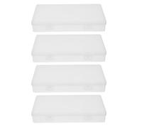 VILLCASE 4pcs Currency Tray Plastic Cash/Paper Money Box 11.81x7.87x1.57inch Rectangular Modern Design with Lid for Versatile Currency Organization on Desk and Drawer Suitable for Bills