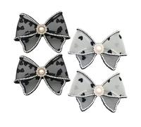 VILLCASE 4pcs Detachable Bow Shoe Charms Black and White Rhinestone Shoe Accessories for Women’s Pumps and Heels Decorative Jewelry for Party and Wedding Use