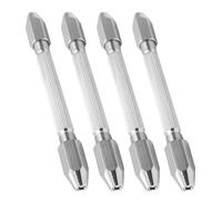VILLCASE 4pcs Double-Ended Mini Hand Drill Pin Vise Set with Hexagonal Chuck 0.5-3.2mm for Watch Repair Jewelry Crafting and Precision DIY Resin Drilling Tools
