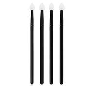 VILLCASE 4pcs Eyeshadow Applicator Brushes for Women with Aluminium Handles and Silicone Tips, Travel-friendly Powder Makeup Tools for Daily Wear and Professional Eye Shadow Application