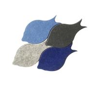 VILLCASE 4pcs Fish Felt Notice Boards Self-Adhesive Bulletin Board Tiles Creative Design for School and Home Decoration