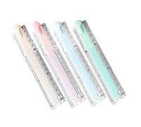 VILLCASE 4pcs Folding Plastic Ruler with Centimeter Scale Lightweight and Portable Geometric Drawing Tool for Students for Classroom Homework and Art Projects
