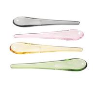 VILLCASE 4pcs Glass Stirring Spoons with Teardrop Shape, Smooth and Scratch-Free Surface, Long Handle for Coffee, Tea, Cocktails Mixing at Home, Bar, or Party