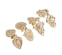 VILLCASE 4pcs Golden Sweater Chain Clasp for Women Alloy Shawl Cape Buckle with Hollow Design No Sew Clothing Closure Lightweight Scarf Holder Clips for Dresses Blouses Cardigans