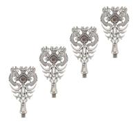 VILLCASE 4pcs Gothic Dragon Design Wax Seal Stamp Handles for Invitation Envelopes and Scrapbooks, Zinc Alloy with Zircon Embellishment, Easy DIY Application, Vintage Wax Seal Accessories