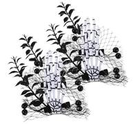 VILLCASE 4Pcs Halloween Skull Hand Hair Clips Black Spider Web Mesh, Skeleton Zombie Punk Barrettes for Women Halloween Party Accessories