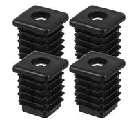 VILLCASE 4pcs M8 Square Threaded Tube Plugs Plastic Nut End Caps Furniture Foot Cap Inserts Black Polypropylene with Iron Core Prevent Loosening Easy Installation for Electronics