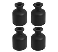 VILLCASE 4pcs Matte Black round Glass Reed Diffuser Bottle 150ml Large Capacity with Reed Sticks for Bedroom and Office Aromatherapy, Decorative Empty Diffuser Jar with Gradual Evaporation