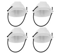 VILLCASE 4pcs Mini Pet Safety Helmet for Cats and Small Dogs, Plastic Construction Helmet Style with Custom Fit and Head Protection, for Park Walks and Social Media Posts, White Miniature
