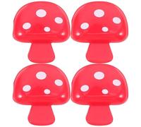 VILLCASE 4pcs Mushroom Shaped Toothbrush Covers for Travel, Dustproof and Compact Abs Toothbrush Travel Case, Suitable for Camping and Luggage Storage, Fun and Vibrant Red Protective Brush