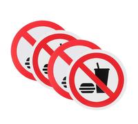 VILLCASE 4pcs No Food Stickers 10x10cm without White Border Industrial Prohibition Labels High-adhesion Warning Signs for Factory, Commercial Spaces, and Office Use
