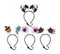 VILLCASE 4pcs Pet Halloween Headbands for Dogs with Felt Material, Unique Cat Spider Pumpkin Ghost Eyeball Shapes, Photo Shoot Accessory and Pet Decoration for Halloween Festival