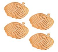 VILLCASE 4pcs Pumpkin Shaped Pvc Placemats for Table Decor Heat Insulation and Waterproof Features, Golden Festival Placemats Protect Table from Water and Damage, for Home and Festival