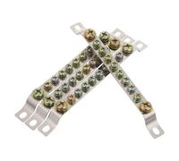 VILLCASE 4Pcs Pure Copper Neutral Bar 10-Terminal Grounding Terminal Block Strip for Electrical Wiring Systems with Cross Slots, Copper Earth Terminal Connector for Safe Ground Wire