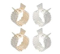 VILLCASE 4pcs Rhinestone Metal Hair Claw Clips Sparkly High Ponytail Holders for Women Wedding Guest Hair Accessories Gentle and Scalp Comfortable Stylish Decorative Barrettes