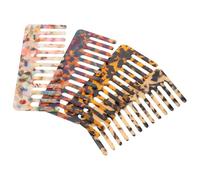 VILLCASE 4pcs Static Hair Comb Cellulose Acetate Wide Tooth Comb for Women Leopard Patterned Design Daily Hair Styling Tool