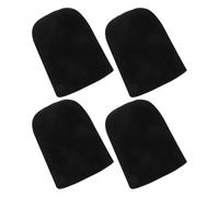 VILLCASE 4pcs Wheelchair Footrest Covers for Seniors, Black Neoprene Footplate Protection Soft Leg Cushion, Anti-Slip Footrest Pads for Comfortable Mobility and Foot Protection