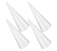 VILLCASE 4pcs White Foam Cones for Crafting 25cm Solid Foam Cone Set, Comfortable to Touch and Versatile Use for Creative DIY and Decorating Bookshelves