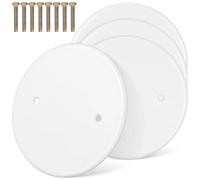VILLCASE 4pcs White Metal Ceiling Blank-up Cover, Round Ceiling Cover Plate with Screws, 11cm/4. 3inch Diameter, Ideal for Wall