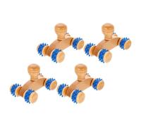 VILLCASE 4pcs Wood Back Massager Roller for Physical Therapy and Muscle Relief, Handheld Massage Tool to Tight Muscles and Relax Back, Neck, and Waist