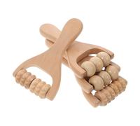 VILLCASE 4pcs Wooden Massage Roller for Deep Tissue Massage, Ergonomic Design Foot Massager Tool Delicate Smooth Surface, Nourish The Skin, for Personal Use and Business Trips